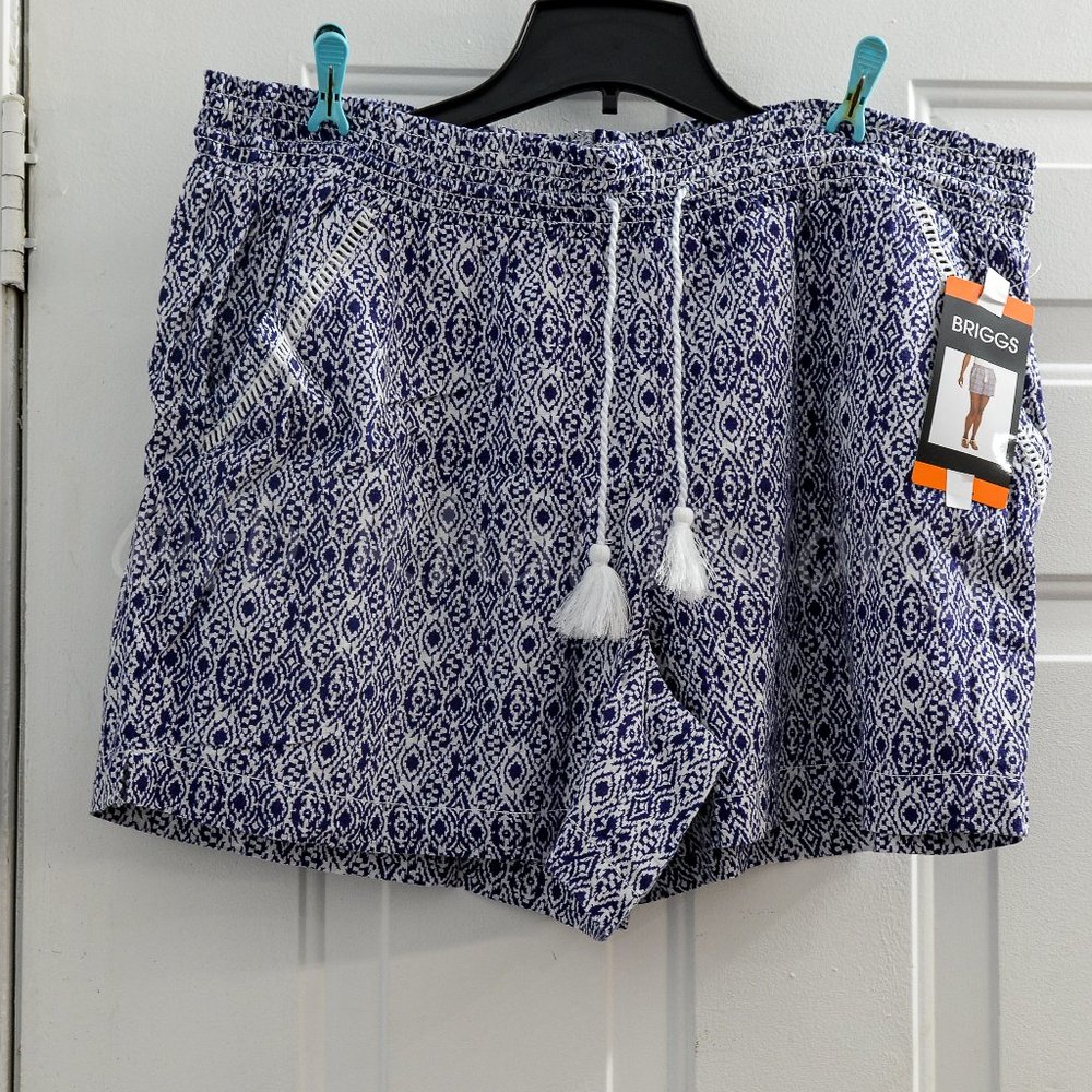 Briggs Ladies’ Linen Blend‎ Short BLUE PRINT
